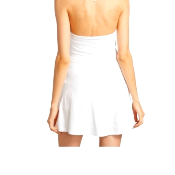 ATM Anthony Thomas Melillo Cotton Halter Tennis Dress w/Shorts White Size Large - Picture 4 of 9